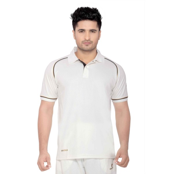 Omtex JW Cricket Whites T-Shirt (Half Sleeves)